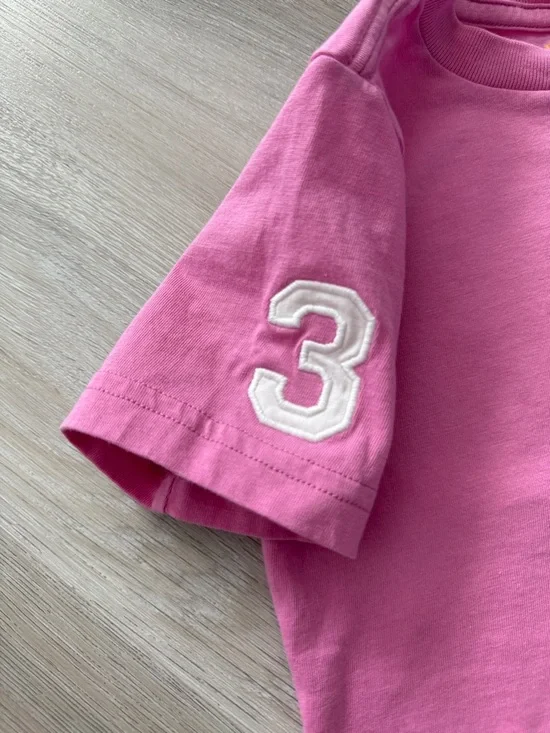 Polo by Ralph Lauren Pink Short Sleeve Tee with White Polo Player Patch - Picture 2 of 3